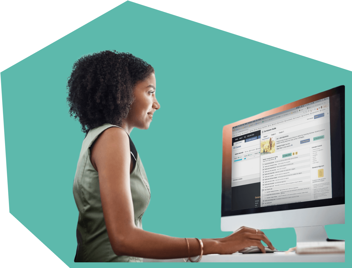 teacher using Ozaria teacher dashboard